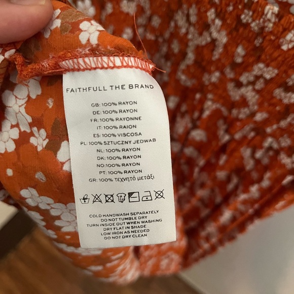 Faithfull the Brand Orange Floral Dress - Picture 4 of 9